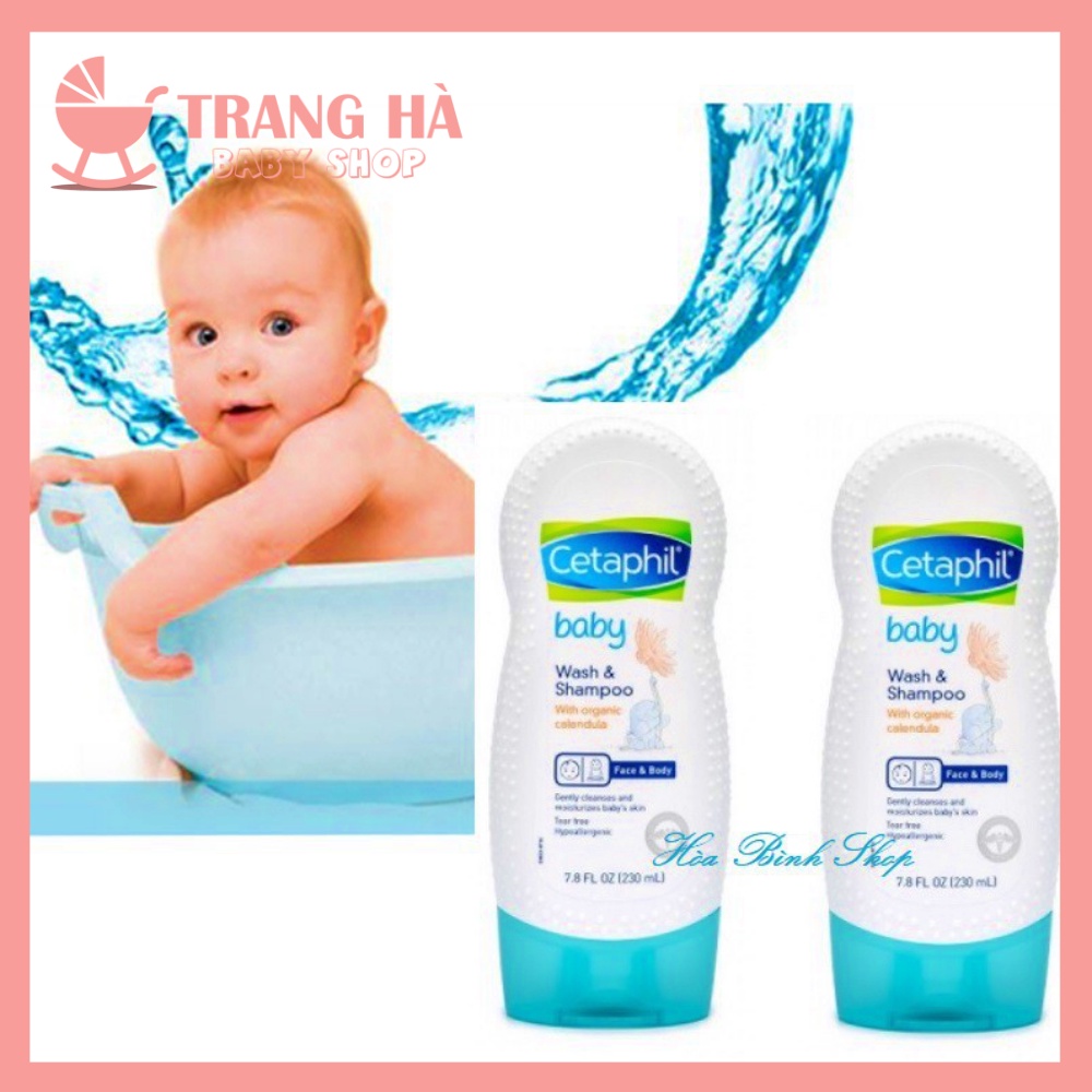 Sữa Tắm Gội Toàn Thân Dịu Nhẹ Cho Bé Cetaphil Baby Wash &amp; Shampoo With Organic Calendula For Face &amp; Body 230ml