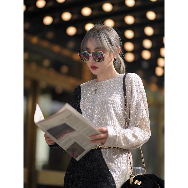 Váy liền thân thiết kế bling ROTATE BIRGER CHRISTENSEN