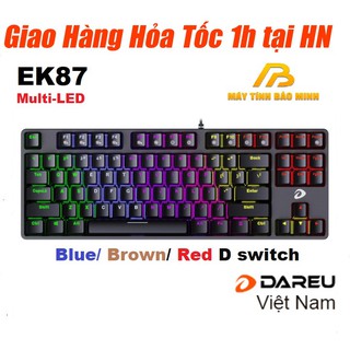 Mua Bàn Phím Cơ Gaming DAREU EK87 Black (MULTI-LED  Blue/ Brown/ Red D switch) - Hàng Chính Hãng