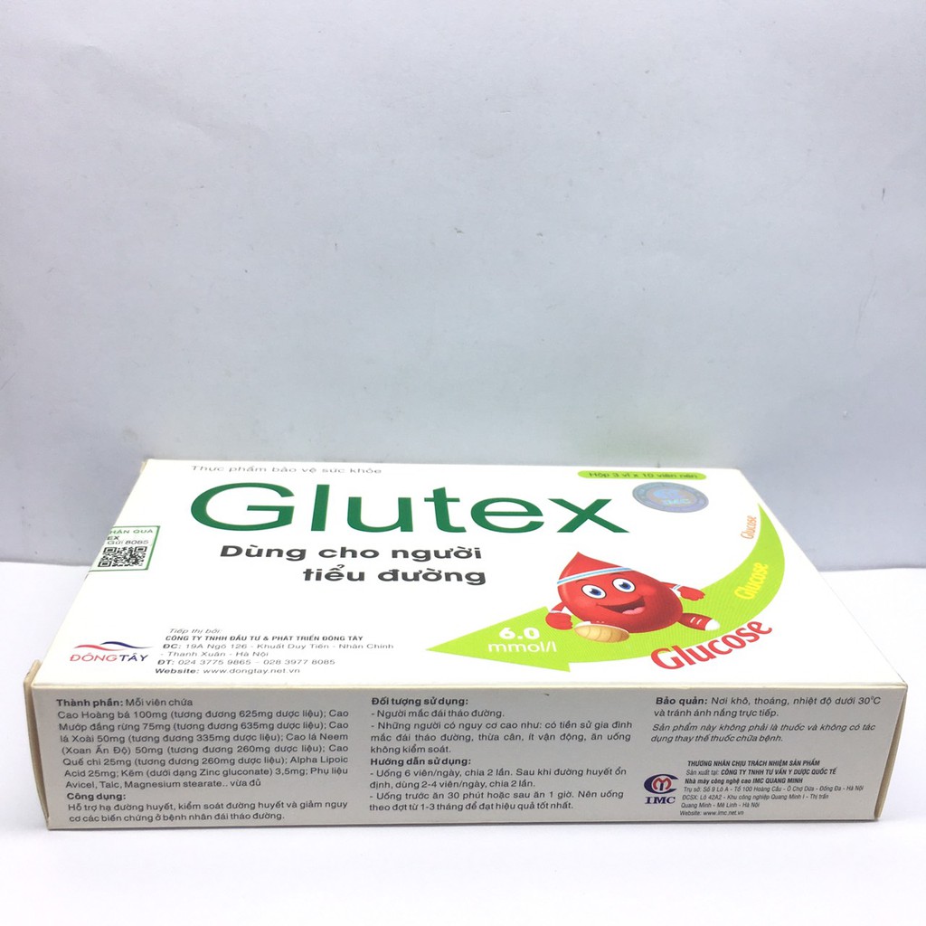 GLUTEX –Hộp 3 vỉ x 10 viên nén