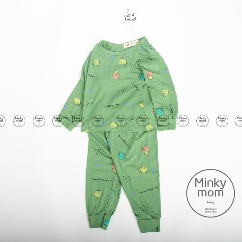 SALE] Bộ Quần Áo Bé Gái, Bé Trai Minky Mom Vải Thun Lạnh Simsimi Khủng Long,Bộ Dài Tay Cho Bé Mặc Nhà Thu Đông MKMTD2152