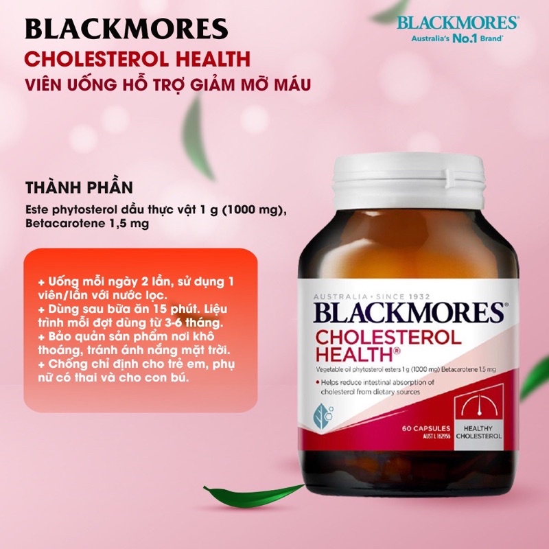 Viên giảm mỡ máu Blackmores Cholesterol Health