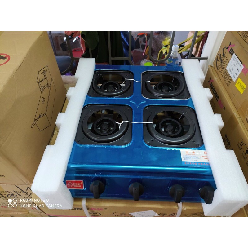 Bếp Gá , Bếp Gas Nấu Mì Cay 4 Họng Vuông