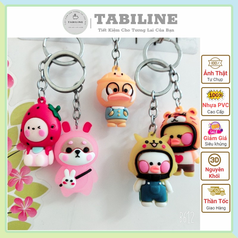 Móc khoá hình 3d cute hoạt hình ngỗ ngĩnh siêu đáng yêu TABILINE nhựa PVC mềm cao cấp MK10