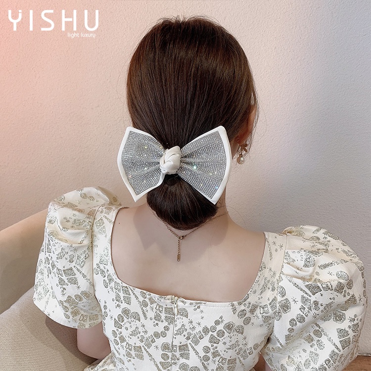 Dây Buộc Tóc Ruy Băng Đính Đá Pha Lê Lấp Lánh Thời Trang Hàn Quốc