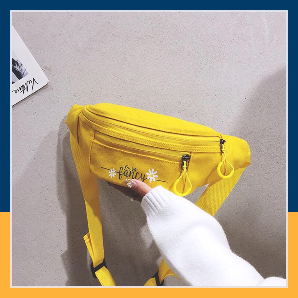 [SIÊU HOT] Túi Bao Tử Fancy Hoa Cúc Vải Canvas Màu Cực Xinh BT1903 – Video Thật