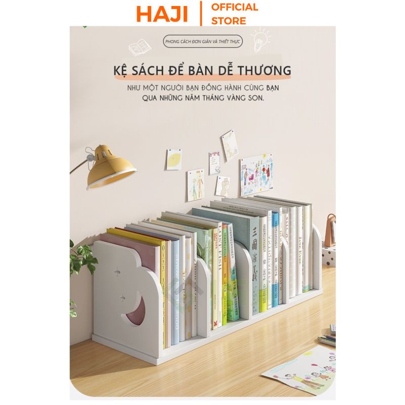 Kệ sách để bàn phân ngăn giúp lưu trữ vật dụng khoa học thương hiệu HAJI D410