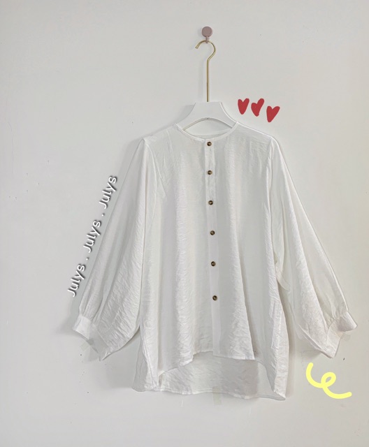 [Mã WASKT304 giảm 15% tối đa 30K đơn 99K] Sơ mi cổ tròn tay bồng (ảnh thật tự chụp kèm video cận cảnh) | BigBuy360 - bigbuy360.vn