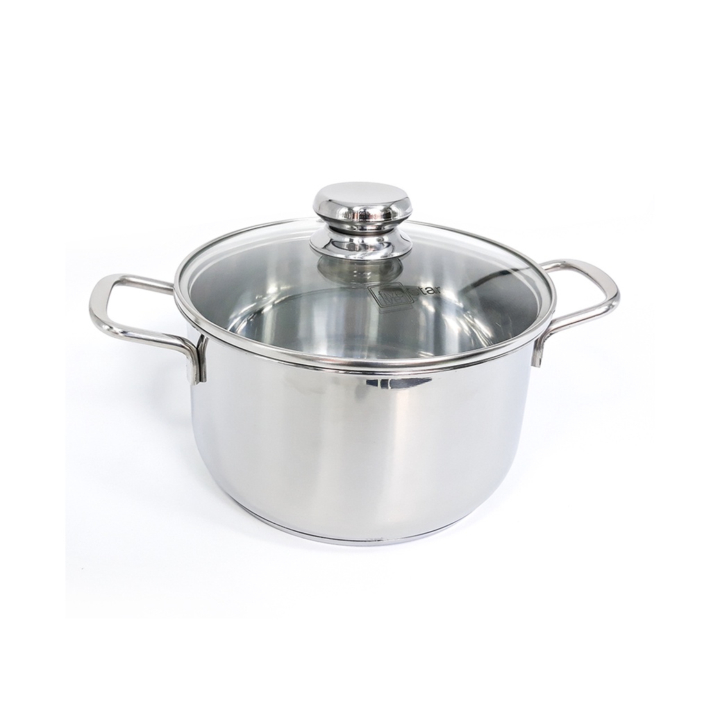 Nồi inox FiveStar Standard 3 đáy sandwich 16cm/18cm/20cm/24cm dùng cho bếp từ, bếp hồng ngoại, bếp ga