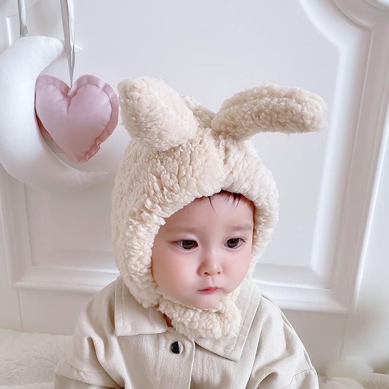 Mũ Len Kèm Khăn Choàng Giữ Ấm Tai Kiểu Hoạt Hình Đáng Yêu Cho Bé