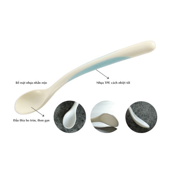 Bộ 2 Thìa Mềm Và Thìa Nhựa Ăn Dặm Richell ( Có Hộp Đựng Vệ Sinh )