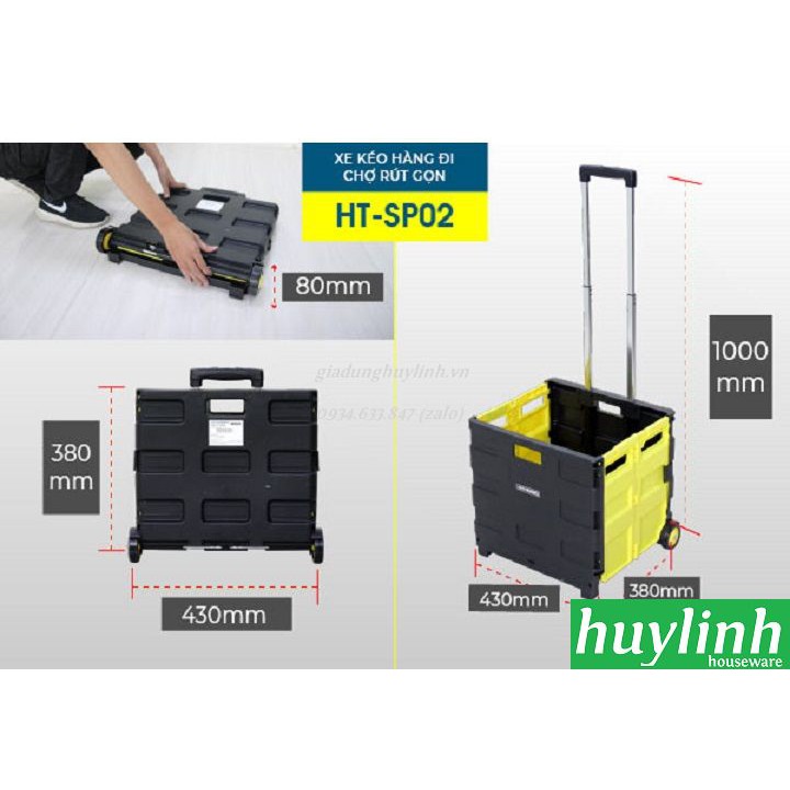 Xe kéo đi chợ gấp gọn Advindeq HT-SP02 - Tải trọng 35kg