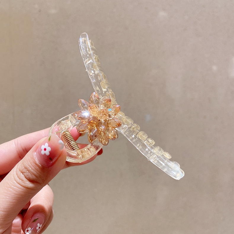 (0392) Cặp Tóc Nhựa Đính Hoa Ngọc Phong Cánh Hàn Quốc