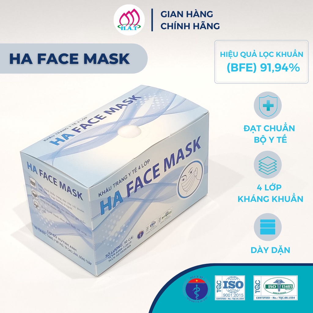 HA FACE MASK Khẩu Trang Y Tế 4 Lớp