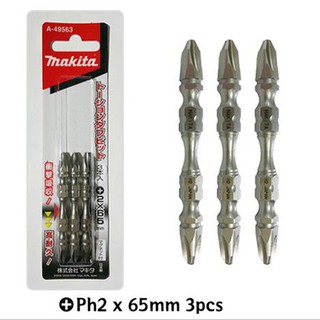 Bộ 3 mũi vít torsion ph2-65mm cao cấp xuất xứ nhật bản makita a-49563 - chính hãng