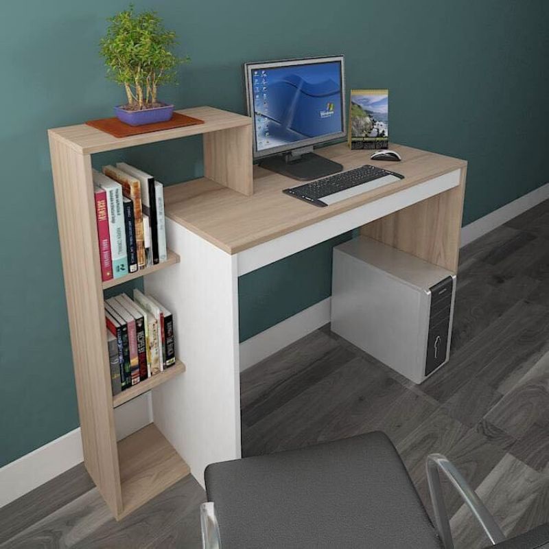 Bàn Học Bàn Làm Việc Kèm Kệ Sách 3 Ngăn Thẳng Đứng Mẫu Mới