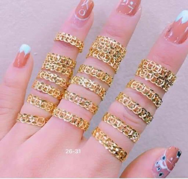 Combo 10 Nhẫn kim tiền trơn ( ảnh thật)