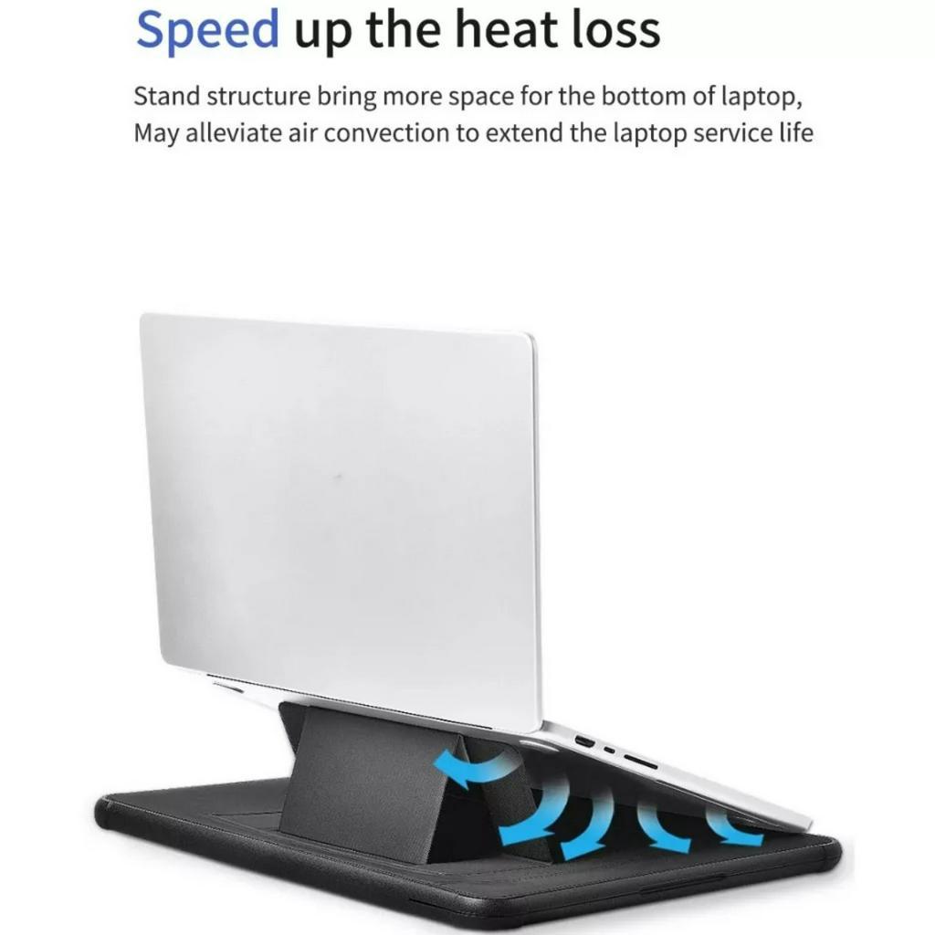 Túi chống sốc cho Macbook Air , Pro M1 . M2 , Laptop , Surfacebook , UltraBook , Kèm giá đỡ. WIWU Defender Stand