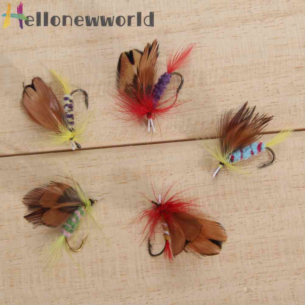 Bộ 12 Mồi Câu Cá Hình Côn Trùng Bay Kèm Lưỡi Câu Giả