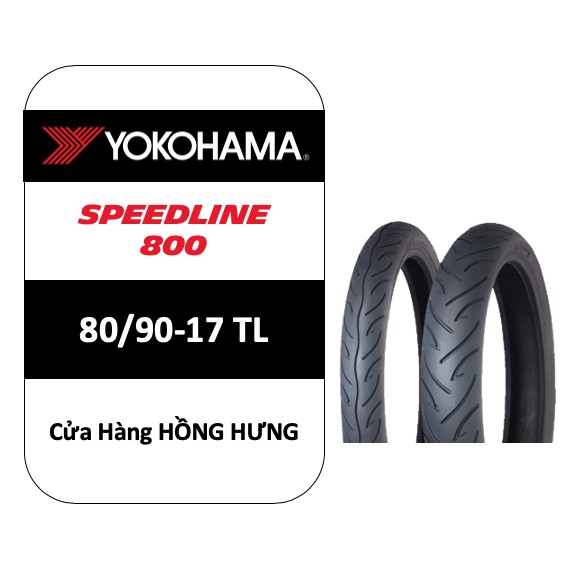 Lốp Yokohama 80/90-17 TL R800 (Lốp sau xe Yamaha Exciter 125, các dòng xe vành 17 inch)