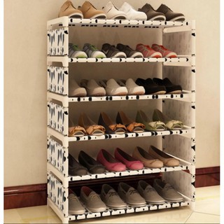 [MuradShop] Kệ để giầy dép 6 tầng họa tiết BÒ Sữa