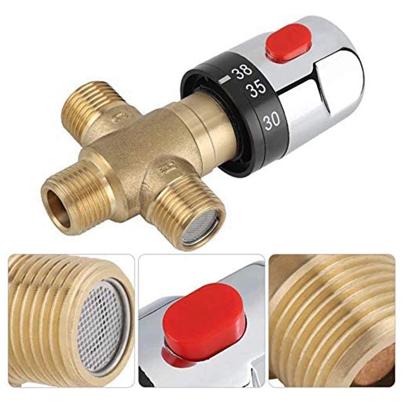 Van Trộn Nhiệt Độ Nước G1 / 2 Bằng Đồng Thau Cho Hệ Thống Vòi Hoa Sen