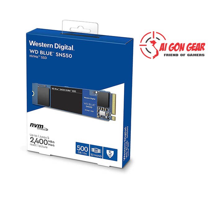 Ổ CỨNG DÀNH CHO MÁY TÍNH WD Blue SN550 NVMe 500GB PCIe Gen 3 M.2 2280 - WDS500G2B0C - Hàng Chính Hãng | BigBuy360 - bigbuy360.vn