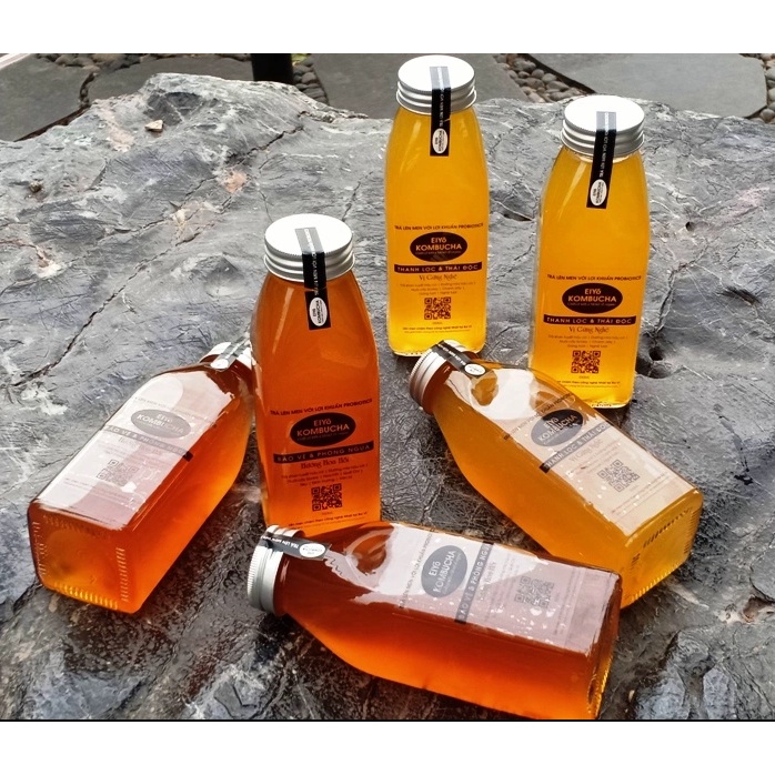 Chai Thủy Tinh Vuông Nắp nhôm vặn 350ml  - Đựng sữa hạt, trà kombucha, nước ép, trà sữa,...