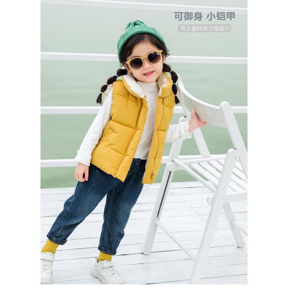 Áo Gile phao lót lông cho bé