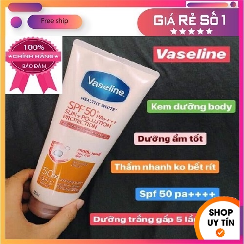 ⭐🔥💥HÀNG CHÍNH HÃNG - NỘI ĐỊA THÁI⭐🔥💥KEM DƯỠNG THỂ VASELINE 50X, 320ML CAO CẤP - DƯỠNG TRẮNG - CHỐNG NẮNG SPF50