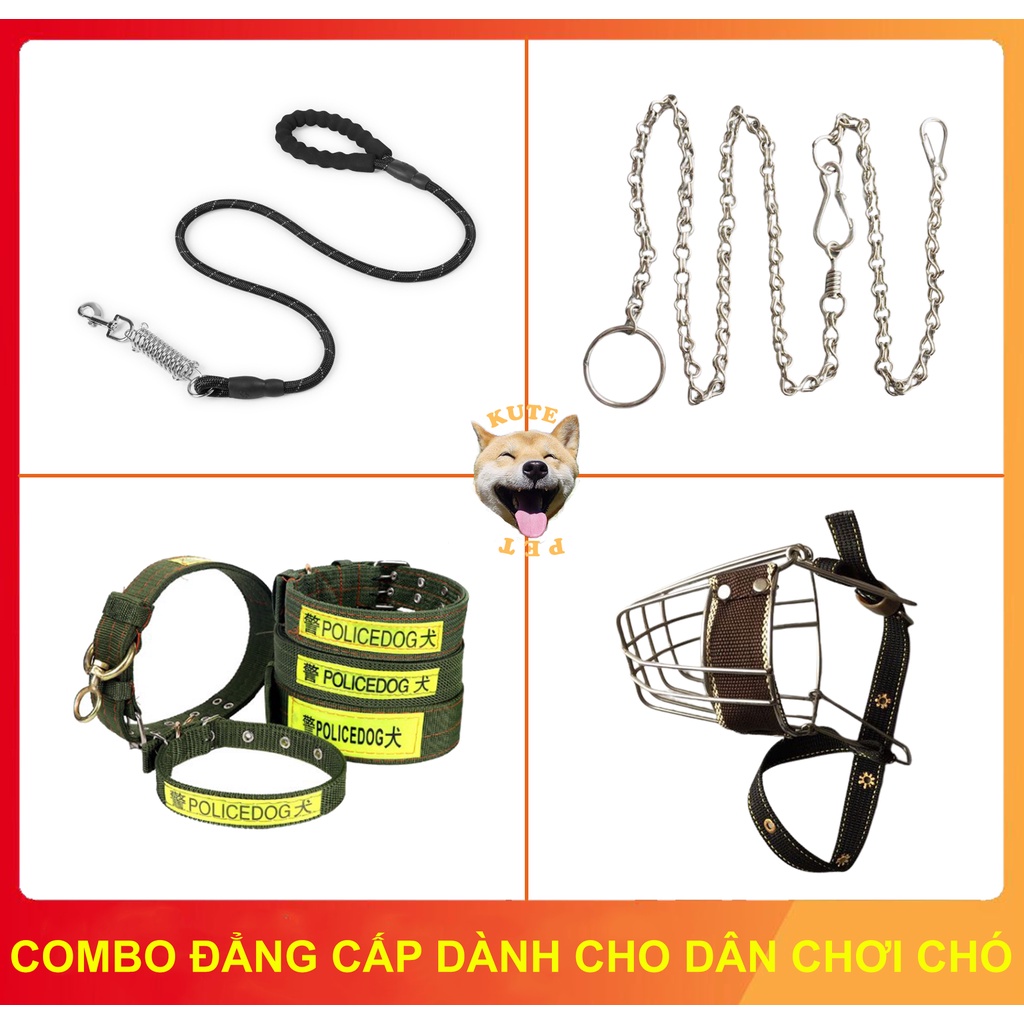 Combo dây dắt,vòng cổ,rọ mõm cho chó lớn trên 20kg