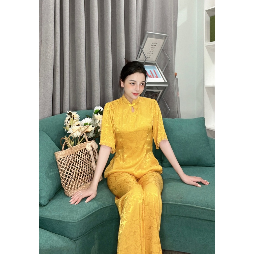 Đồ Lam Đi Chùa # Mẫu 1 Nút Lụa Gấm # Quần Áo Nữ