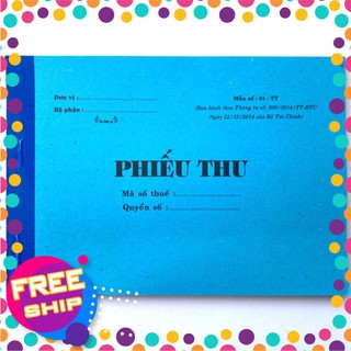 Phiếu thu 2 liên khổ 13x19cm  █▬█ █ ▀█▀