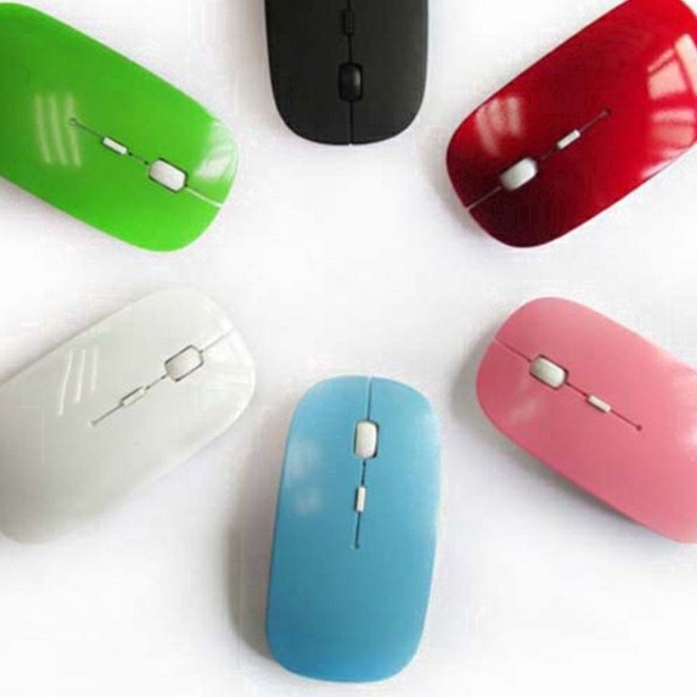 Chuột không dây Bluetooth siêu mỏng 2.4GHz kèm đầu thu USB 2.0 tích hợp đèn Led, Hàng chính hãng