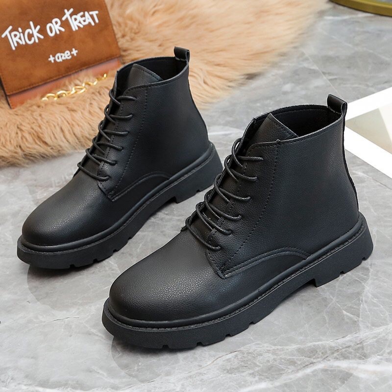 Giày boot da mờ form basic Ulzzang xinh xắn (668)