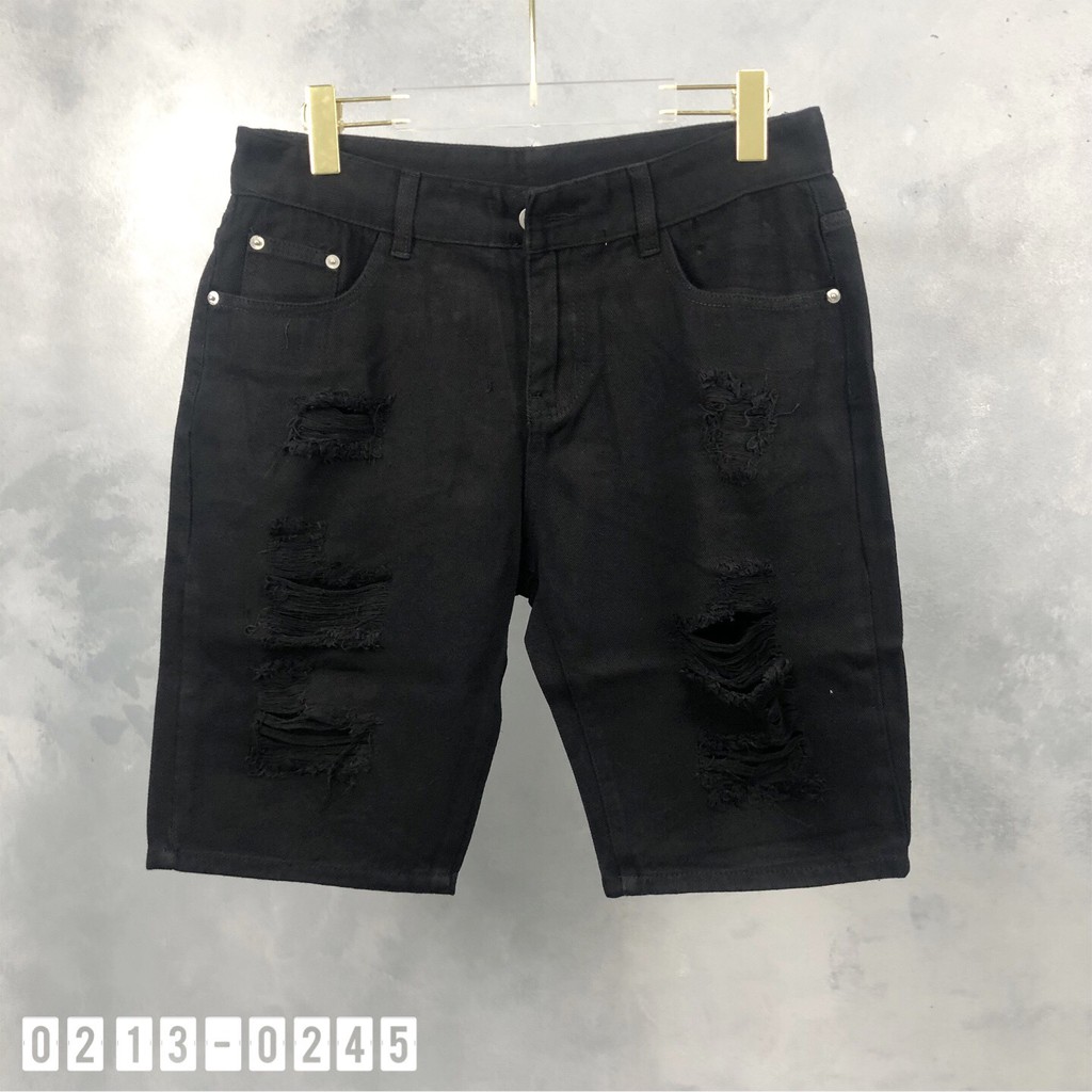 Quần bò ngố nam trơn rách 2 màu ,quần short jean chất co giãn nhẹ có đủ sz 40-75kg mặc phong cách cá tính hot trend 0213