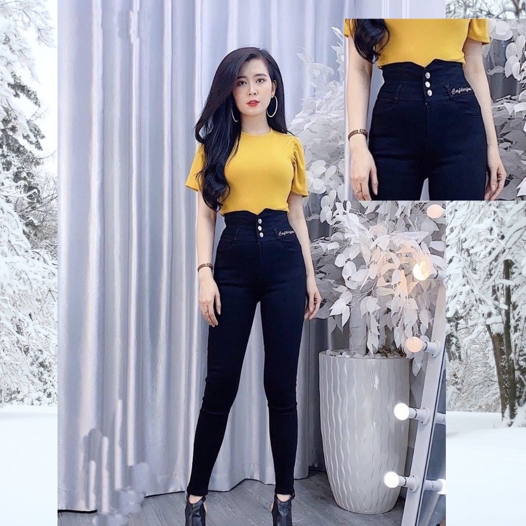 Quần Jean Nữ Lưng Cao Siêu Tôn Dáng Ống Ôm Hót Trend Nhất Hiện Nay(Có Size Đại)