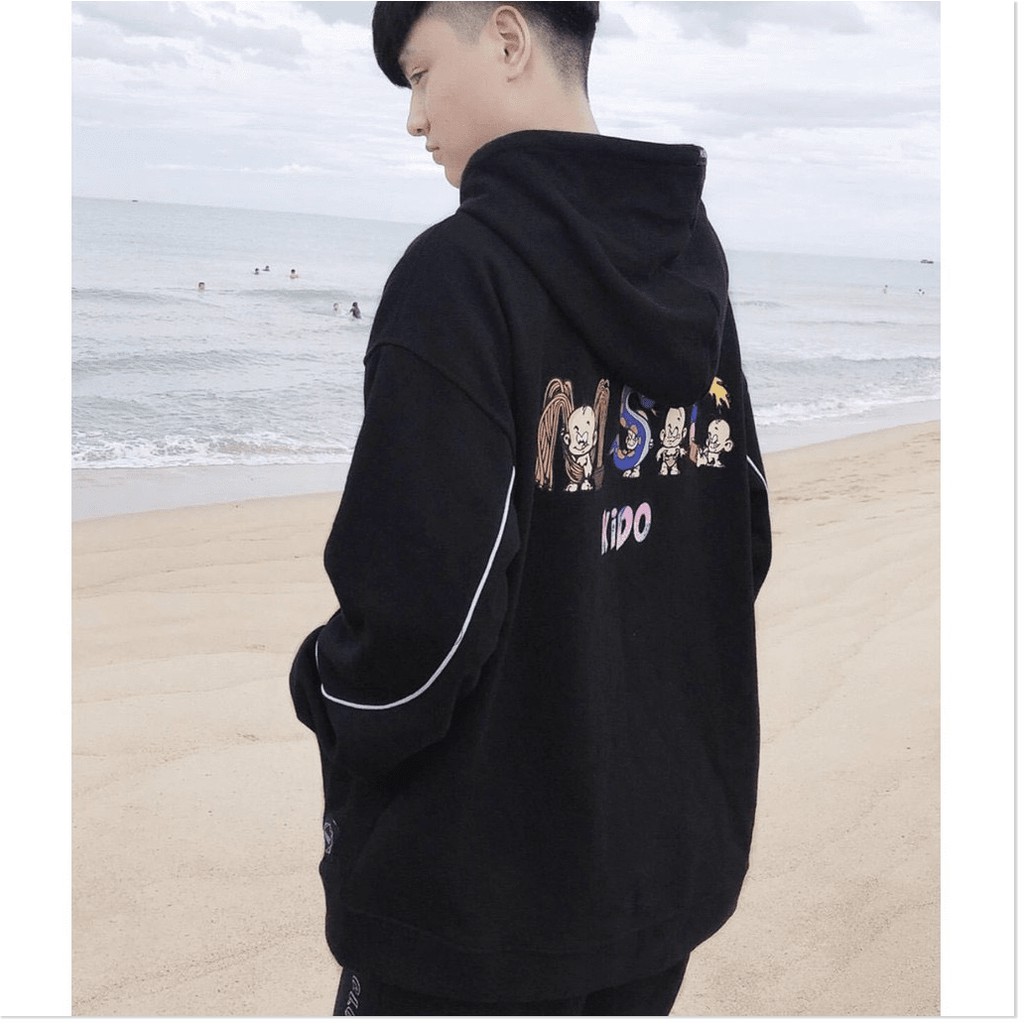 [FREESHIP TOÀN QUỐC] áo khoác nam nữ unisex form rộng Hàn Quốc, áo hoodie nam nữ form rộng có dây kéo Kido