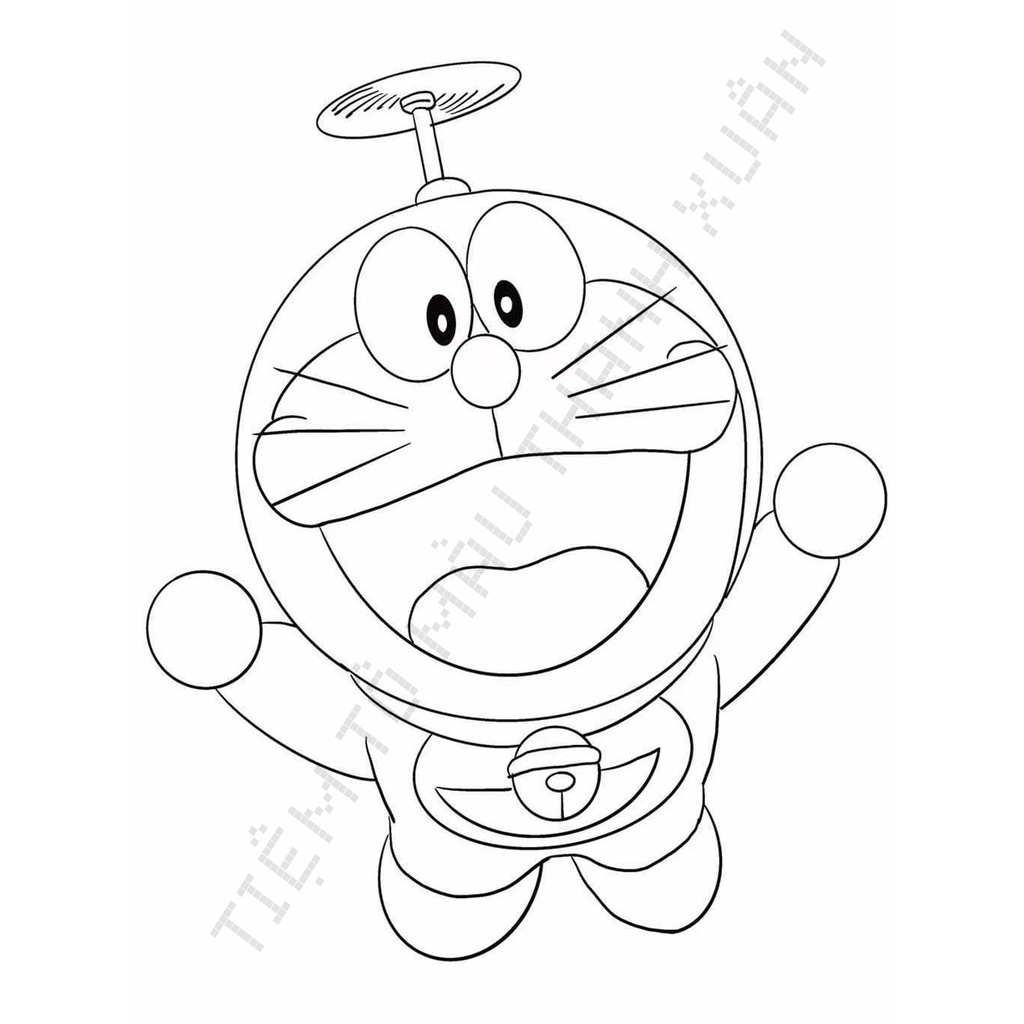 Set 10 Tờ Tranh Tô Màu Doraemon Tô Màu Sáp, Màu Chì - Tiệm Tô Màu Thanh Xuân