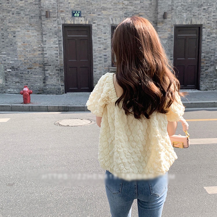 Áo Sơ Mi chiffon Tay Phồng Phong Cách Phương Tây Thời Trang Mùa Hè 2022 Mới Cho Nữ