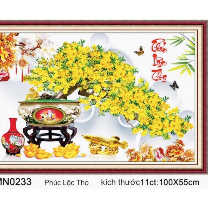 Tranh Thêu Kín Phúc Lộc Thọ MN0233