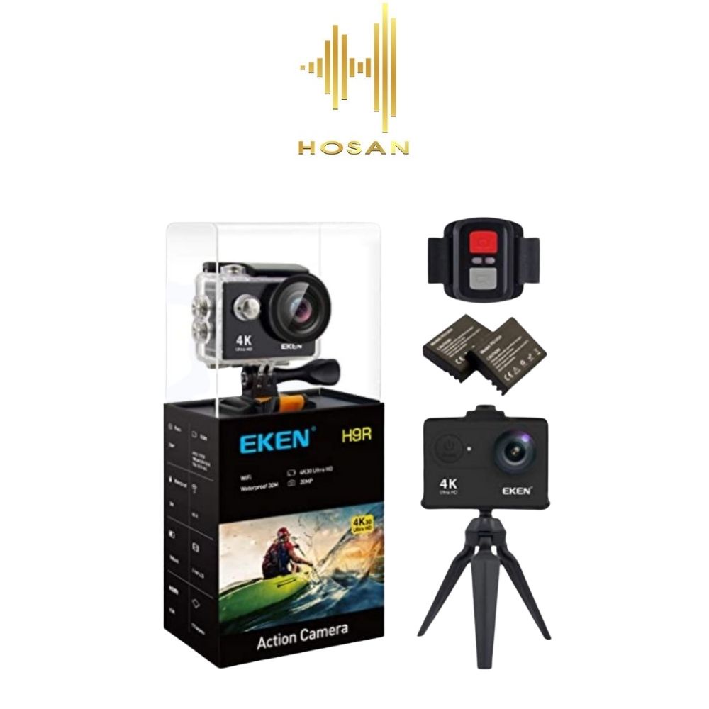 Combo Camera Hành Trình HOSAN Eken H9R ver 8.1 Pin Dự Phòng,  Dock Sạc Đôi và tripod , Quay video 4K