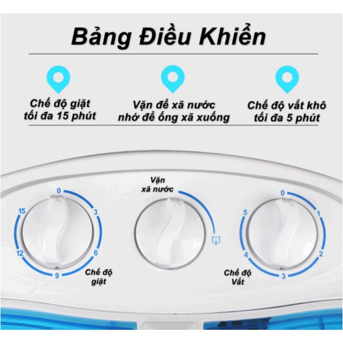 Máy Giặt Mini 2 Lồng 4,5kg tiết kiệm điện 360W ( Phiên bản nâng cấp )