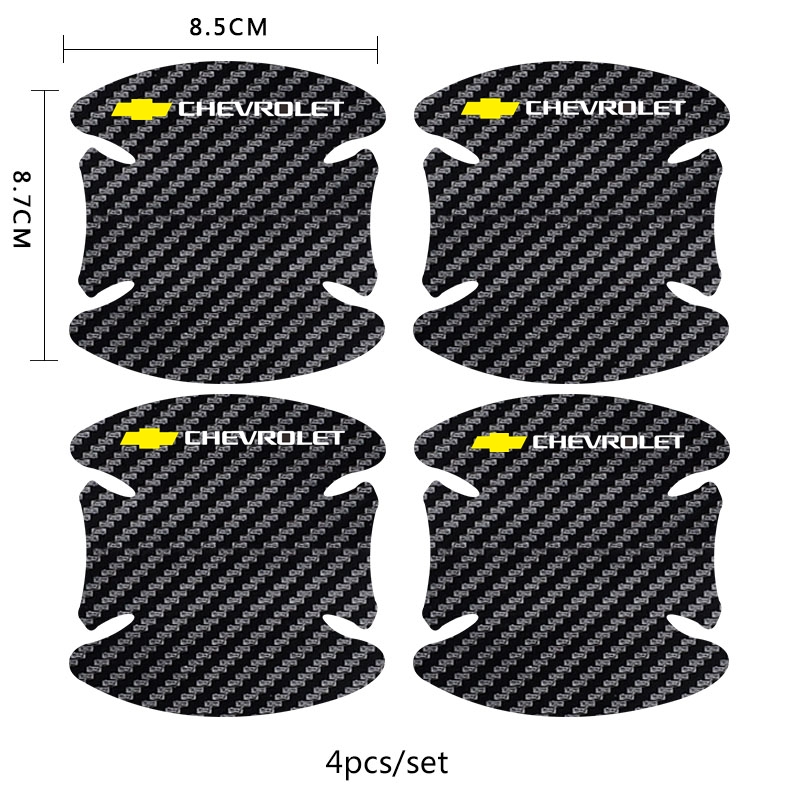 Set 4/ 8 miếng dán hõm và tay nắm cửa xe hơi dành cho Chevrolet Cruze Spark Aveo Captiva Trailblazer Colorado Orlando