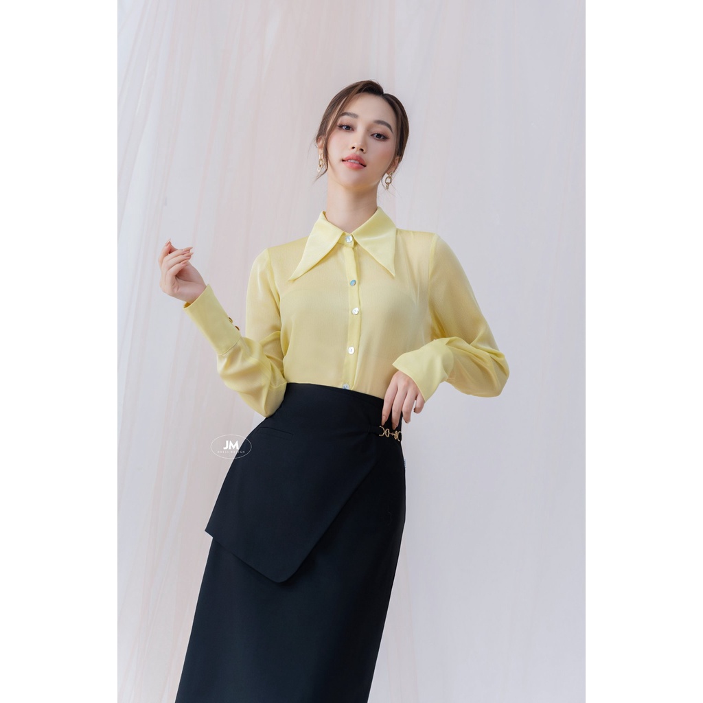 Áo JM Dress Desgin sơ mi cổ nhọn, tay xẻ 2S08.2207K