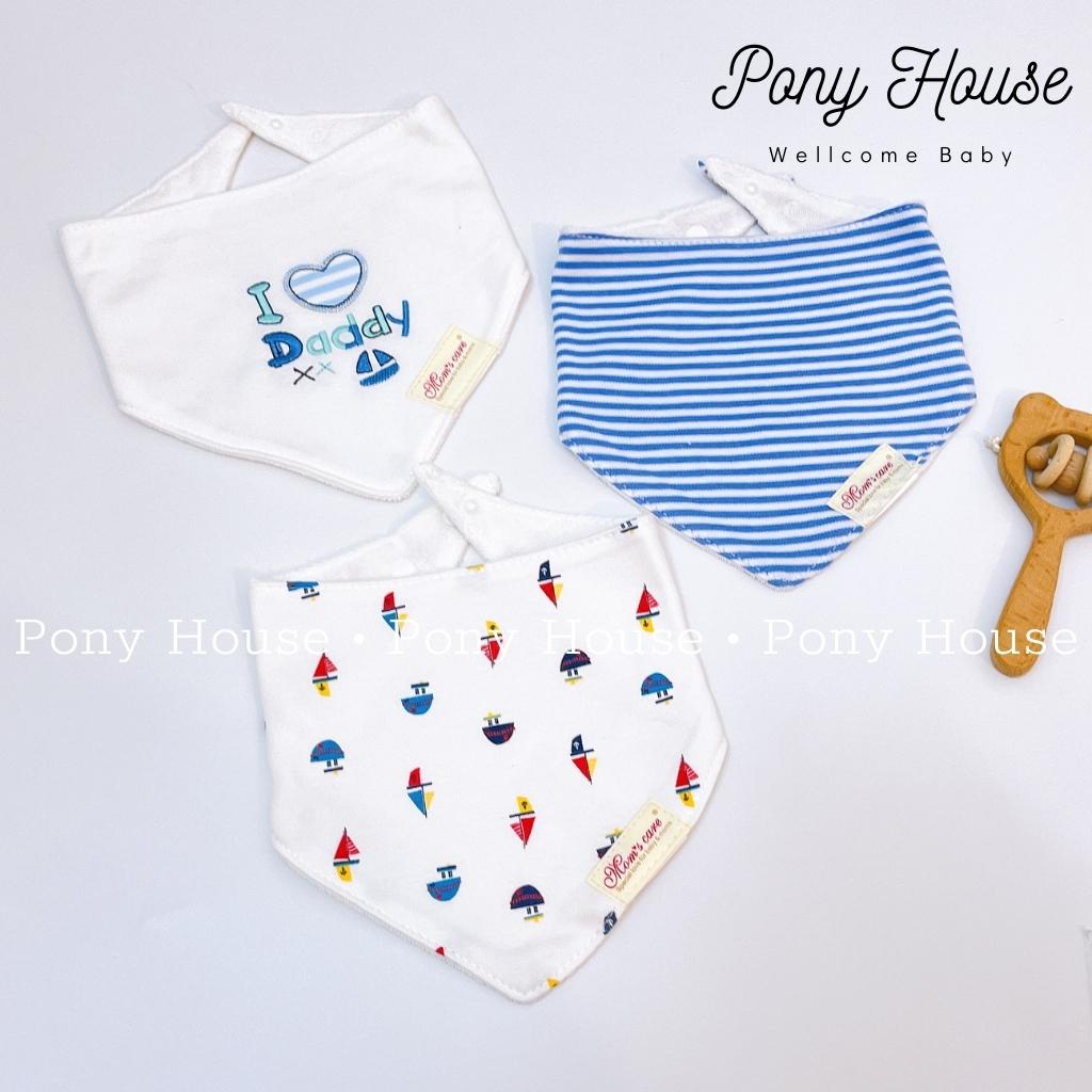 Set 3 Yếm Momcare - Yếm Tam Giác Quàng Cổ Cotton Nỉ Dày Dặn Cho Bé Từ Sơ Sinh đến 4 tuổi