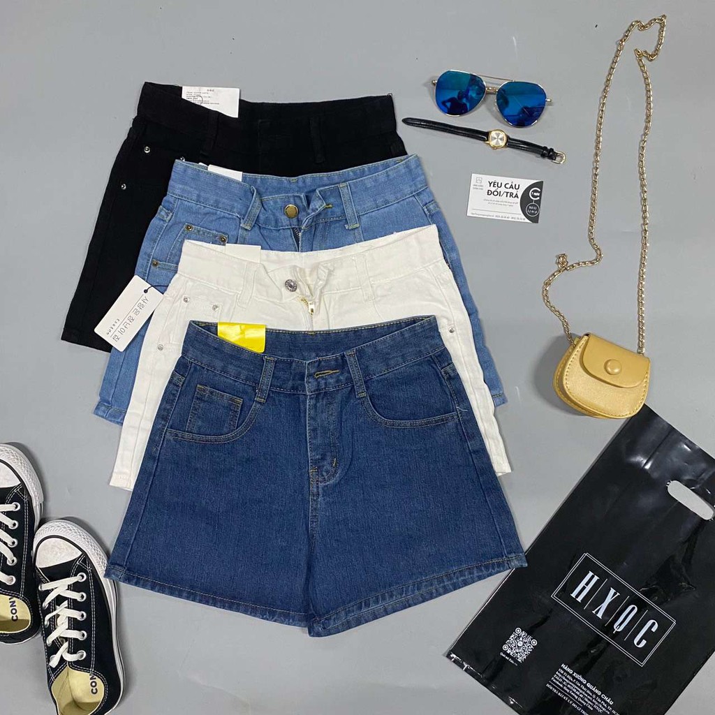 [Bán chạy+ Video ] Quần shorts jean nữ lưng cao Quảng Châu QNJ16