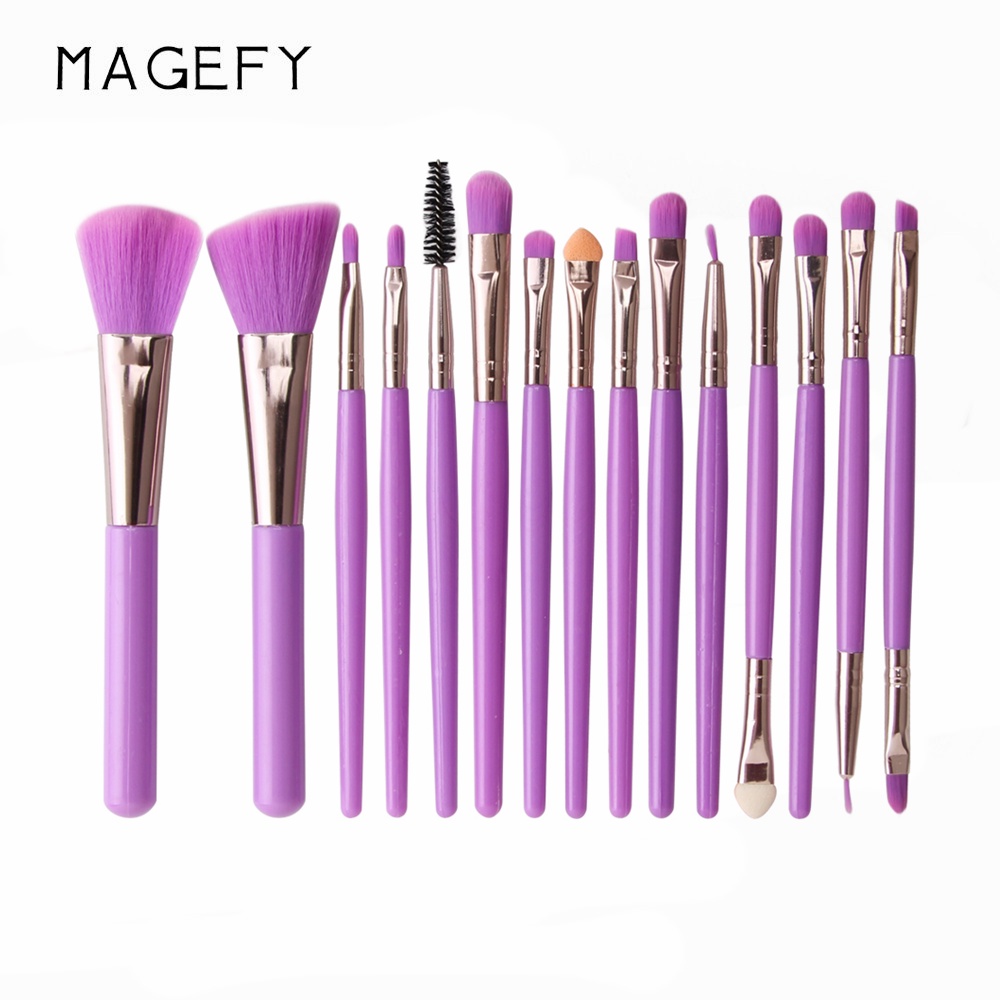 MAGEFY 25 PCS Cọ trang điểm đánh phấn mắt chất lượng cao，Cọ Trang Điểm Lông Siêu Mềm Thiết Kế Nhỏ Gọn Dùng Đánh Phấn Mắt（5 màu có sẵn）