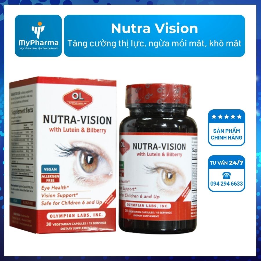 Nutra Vision – Bổ mắt, Tăng cường thị lực, ngừa mỏi mắt, khô mắt, thoái hóa mắt - nhập khẩu từ Mỹ