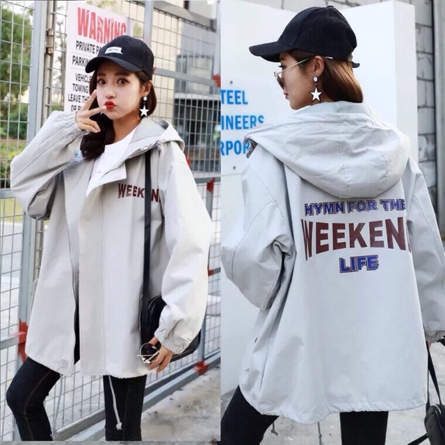 Áo khoác dù nữ in chữ weekend | BigBuy360 - bigbuy360.vn